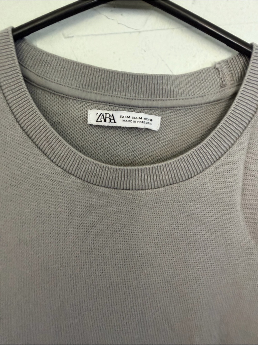ZARA Women's Light Gray Crewneck Top